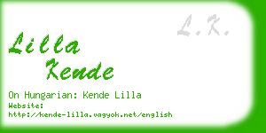 lilla kende business card